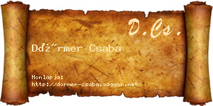 Dörmer Csaba névjegykártya