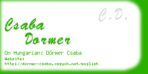 csaba dormer business card
