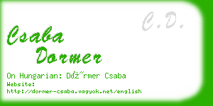 csaba dormer business card